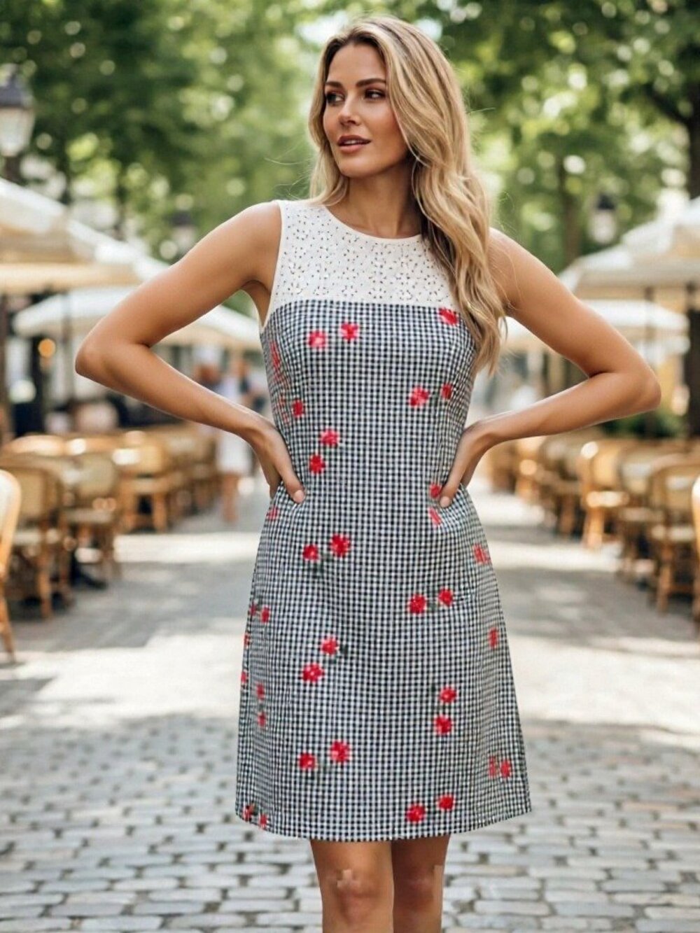 NWT Karl Lagerfeld Paris Eyelet Floral Shift Dress